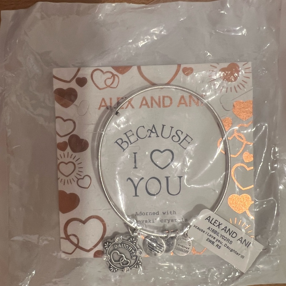 Alex and Ani Silver Heart Daughter Bangle